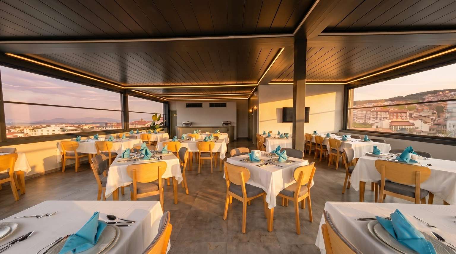 Panoramik manzara eşliğinde lezzet